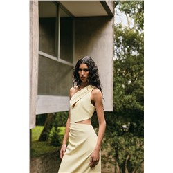 ASYMMETRIC CUT OUT MIDI DRESS