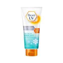 Солнцезащитный освещающий серум для тела SPF50PA+++ с ментолом от Biore 50 мл / Biore UV Anti-Pollution Body Care Serum refresh bright SPF 50 PA+++ 50 ml