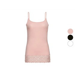 ESMARA® Damen Spaghettiträgerhemd, mit eleganter Spitze am Saum