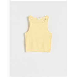 Kurzes Top aus Rippstrickjersey