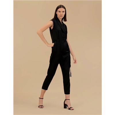 Siyah Comfort Fit Dokuma Tulum