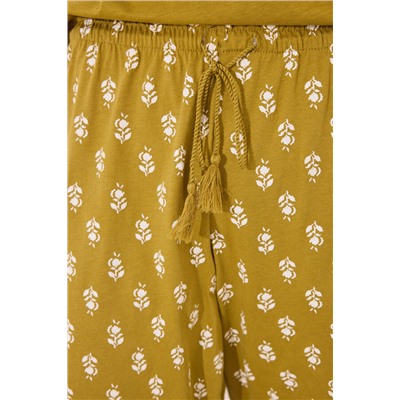 Pantalón largo 100% algodón flores