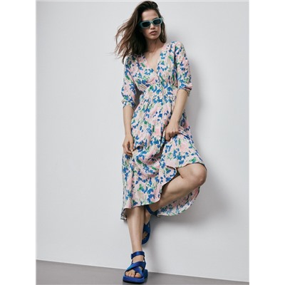 Viskose Kleid mit Muster