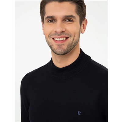 Lacivert Slim Fit Yarım Balıkçı Basic Triko Kazak