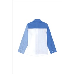 Erkek Çocuk Mavi Uzun Kollu Gömlek