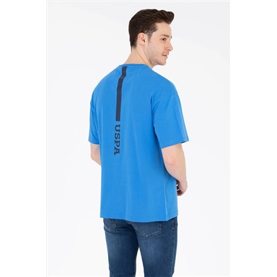 Erkek Saks Oversize Bisiklet Yaka Tişört