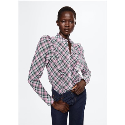 Blusa cuadros volante