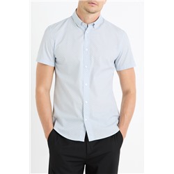 Camisa slim fit - Celeste