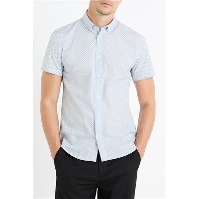Camisa slim fit - Celeste