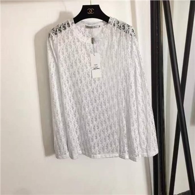 Прозрачная ажурная блузка с длинным рукавом  Christia*n Dio*r