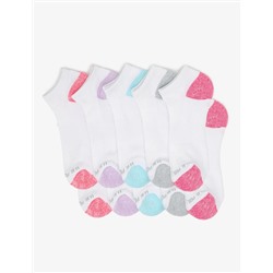LADIES 10PK WHITE LOW CUT TIPPED SOCKS