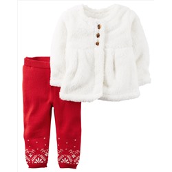 2-Piece Sherpa Top & Sweater Pant Set