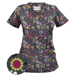 UA Mod Mix Pewter Print Scrub Top