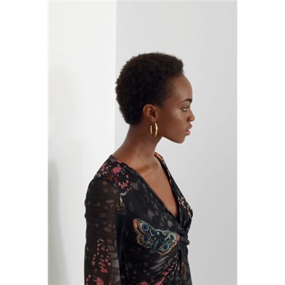 Blusa viscosa estampada
