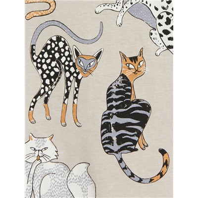 T-Shirt mit Katzenmuster