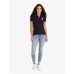 MULTITONAL LOGO SOLID POLO SHIRT