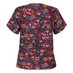 UA Read My Lips Black Print Scrub Top