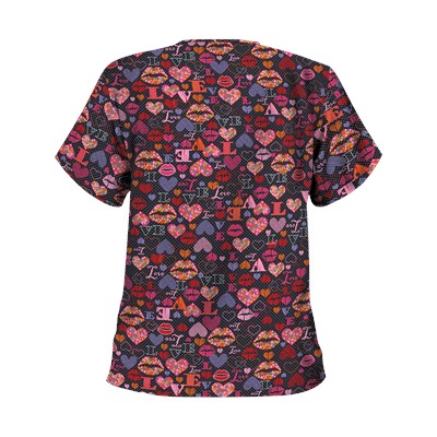 UA Read My Lips Black Print Scrub Top
