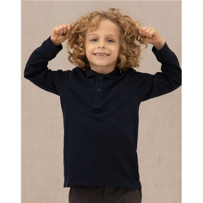 Erkek Çocuk Lacivert Basic Polo Yaka Sweatshirt
