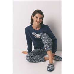 Pijama largo 100% algodón SmileyWorld® azul