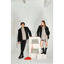 Avva Siyah Dik Yaka Comfort Fit Rahat Kesim Peluş Unisex Mont A22y6026 A22Y6026