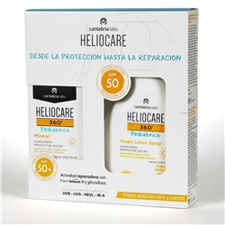 Heliocare 360 Pediatrics PACK Mineral SPF 50+ 50 ml + Heliocare 360º Pediatrics Atopic Loción Spray SPF 50 250 ml