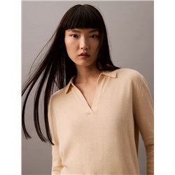 Extra Fine Merino Blend Polo Sweater