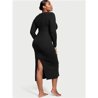 Victoria's Secret Ribbed Modal Long-Sleeve Slip Dress