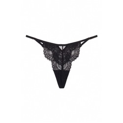 Tanga encaje lurex negro