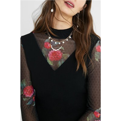 Vestido rejilla flores