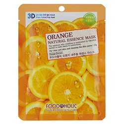FOODAHOLIC NATURAL ESSENCE MASK #ORANGE 3D Маска для лица с экстрактом апельсина 23г