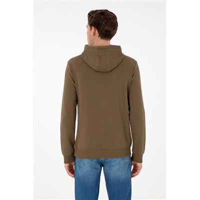 Erkek Haki Basic Sweatshirt