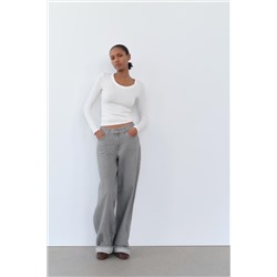 TRF HIGH-WAIST WIDE-LEG JEANS WITH BELT LOOP