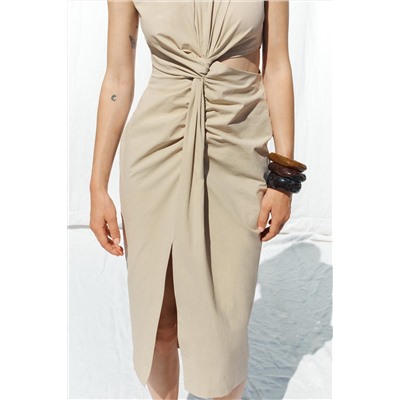 MIDI CUT-OUT KNOT DRESS