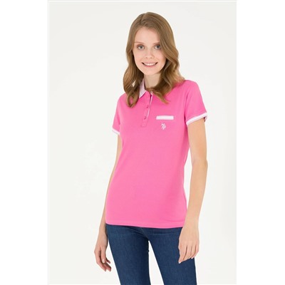 Kadın Pembe Polo Yaka Tişört