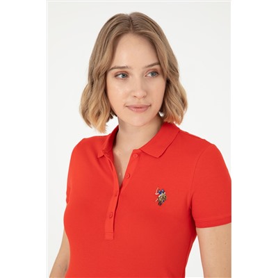 Kadın Kırmızı Polo Yaka Tişört