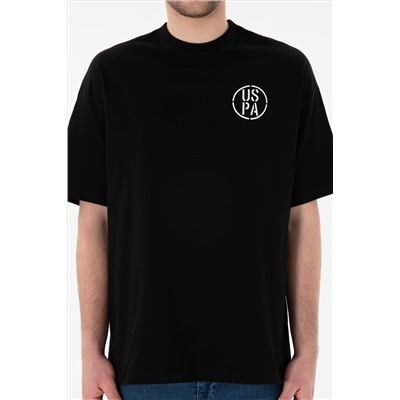 Erkek Oversize Fit Bisiklet Yaka Siyah Tişört
