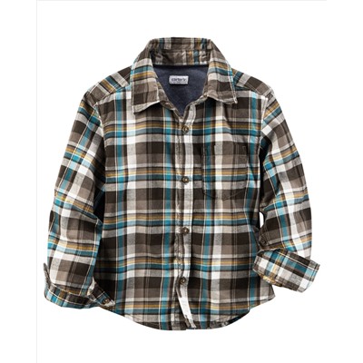 Plaid Button-Front Shirt