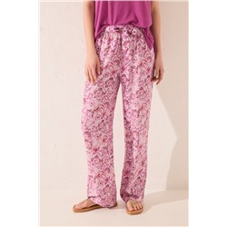 Pantalón largo estampado rosa