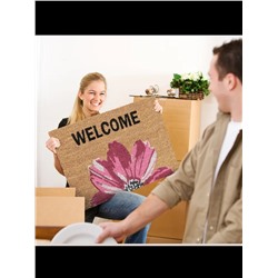 Fußmatte "Welcome" in Rosa/ Natur - (B)60 x (T)40 cm