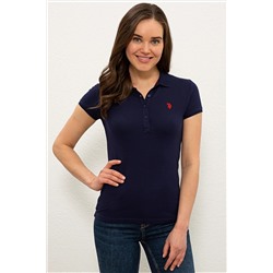 Kadın Lacivert Basic Polo Yaka Tişört