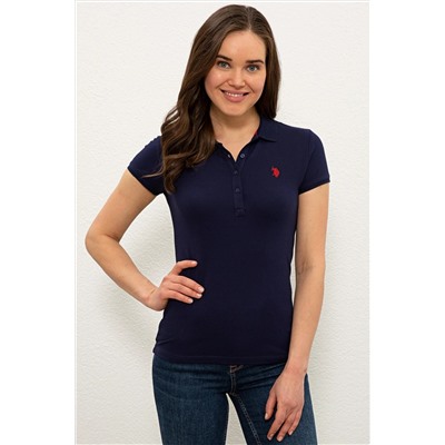 Kadın Lacivert Basic Polo Yaka Tişört
