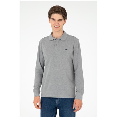 Erkek Gri Melanj Basic Sweatshirt
