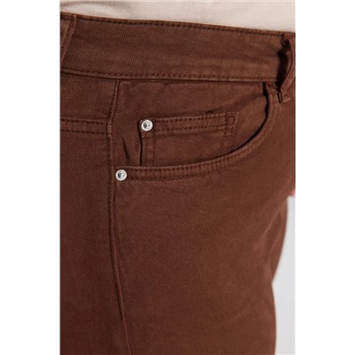 Kahverengi Paçası Kesikli İspanyol Fit Denim Jeans TBBSS23AR00007