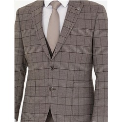 Açık Kahverengi Slim Fit Takım Elbise