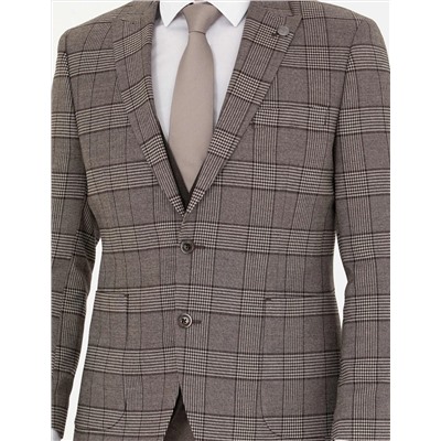 Açık Kahverengi Slim Fit Takım Elbise