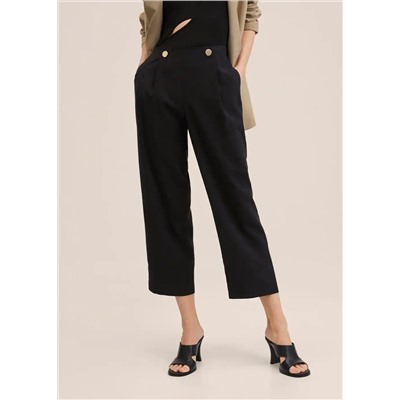 Pantalón crop botones -  Mujer | MANGO OUTLET Melilla