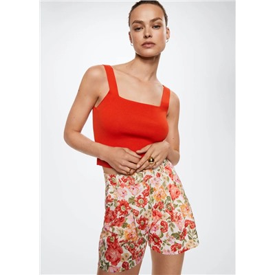 Short estampado lino  -  Mujer | MANGO OUTLET Melilla