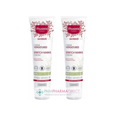 Mustela Maternité Crème Vergetures Action 3en1 Sans Parfum 2x150ml