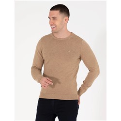 Camel Melanj Slim Fit Bisiklet Yaka Basic Triko Kazak